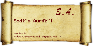 Soós Aurél névjegykártya